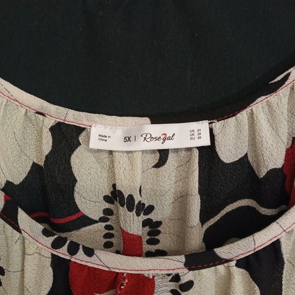 5X Beautiful front ruffled overlay drape Rose gal black red Floral cami Top - Picture 7 of 10